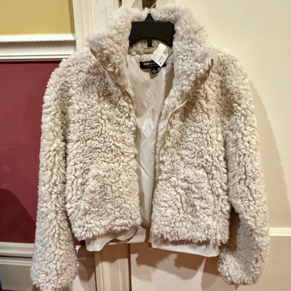 NBW Cream-Colored "Fuzzy" Fall Coat - Picture 1 of 5